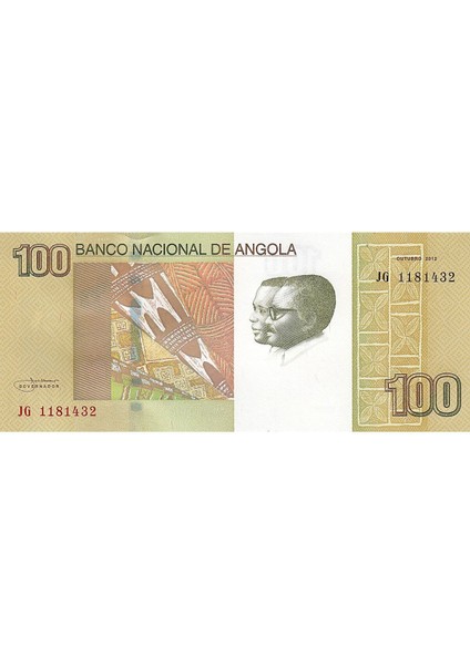 Angola 100 Kwanzas 2012, P#153A, Çil, Eski Yabancı Kağıt Para