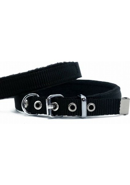 Polar Pedli Sade Dokuma Köpek Boyun Tasması Siyah 1,5X20-25 cm