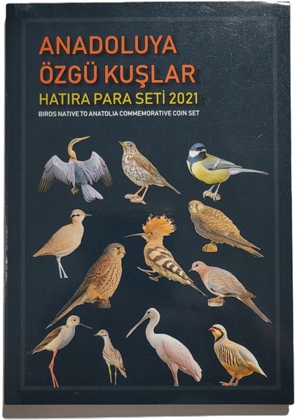 Anadoluya Özgü Kuşlar Serisi 1 Kuruş 2021 Bakır Set, Darphane Hatıra Para Seti, Albümlü 12'li Set