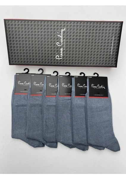 Modal 6'lı Erkek Uzun Klasik Soket Çorap Code 900-PC Gri