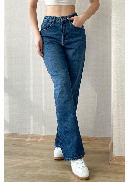 Mavi Kadın Wide Leg Jean Yüksek Bel Palazzo Likralı Esnek Kot Pantolon Jessica-Açmavi