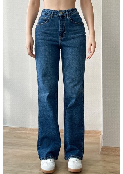 Mavi Kadın Wide Leg Jean Yüksek Bel Palazzo Likralı Esnek Kot Pantolon Jessica-Açmavi