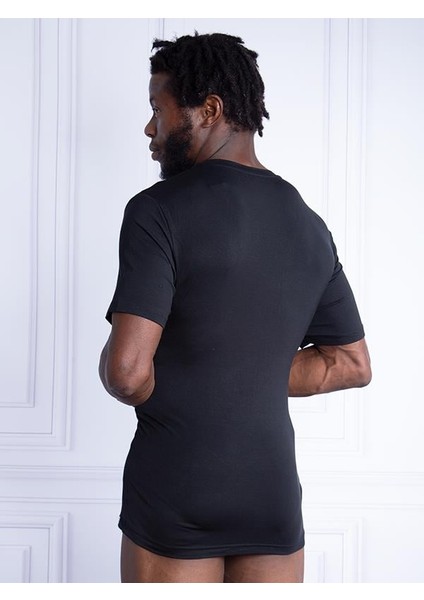 Tender Cotton 2 li V Yaka Kısa Kol Siyah T-Shirt 9671 fiyatları