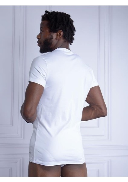 Erkek V Yaka T-Shirt Tender Cotton 2'li Paket 9671-BS Beyaz fiyatları