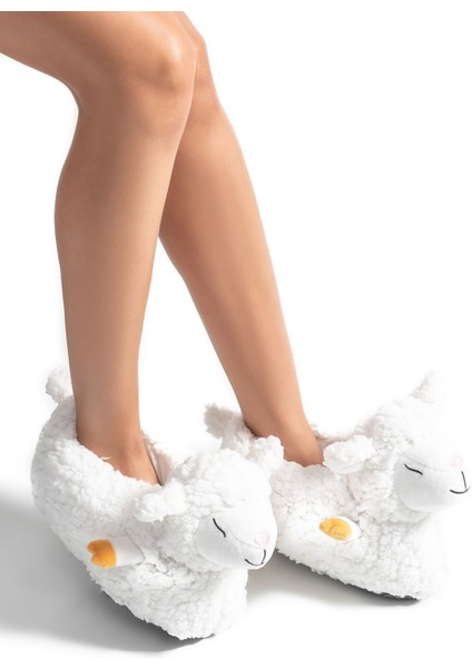 Kuzu Kadın Hayvanlı Panduf Beyaz 36/41 AA0652 fiyatları