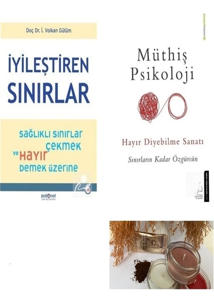İyileştiren Sınırlar - Hayır Diyebilme Sanatı 2 Kitap - Mum - Kahve Seti