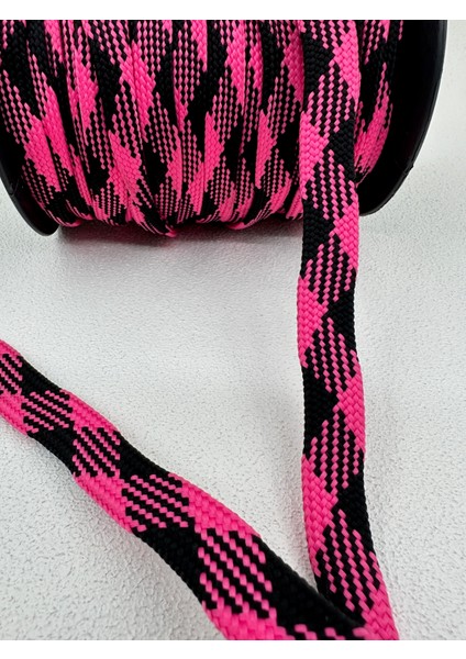 1.5 cm Hortum Kordon-5 Metre-(Pembe/siyah)