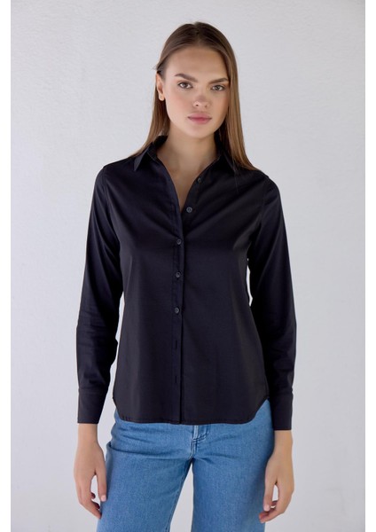 Slim Fit Pamuklu Siyah Gömlek fiyatları