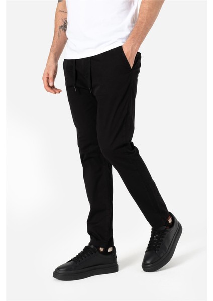 Erkek Normal Kesim Beli Lastikli ve Ipli Yan Cepli Gabardin Dokuma Pantolon Grottı Siyah B03.242.499 modelleri
