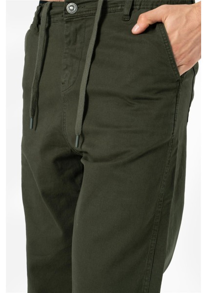 Erkek Rahat Kesim Beli Lastikli ve Ipli Bol Paça Yan Cepli Baggy Pantolon Zanzı Haki Yeşili B03.242.501 modelleri