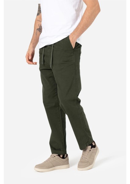 Erkek Rahat Kesim Beli Lastikli ve Ipli Bol Paça Yan Cepli Baggy Pantolon Zanzı Haki Yeşili B03.242.501 indirimleri