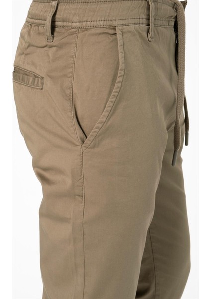 Erkek Normal Kesim Beli Lastikli ve Ipli Yan Cepli Gabardin Dokuma Pantolon Grottı Vizon B03.242.499 fırsatları