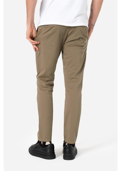 Erkek Normal Kesim Beli Lastikli ve Ipli Yan Cepli Gabardin Dokuma Pantolon Grottı Vizon B03.242.499 indirimleri