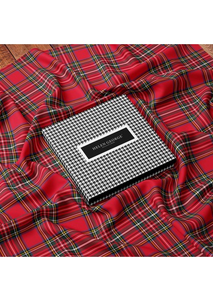 Kırmızı Tartan Ekose Yılbaşı Masa Örtüsü fırsatları