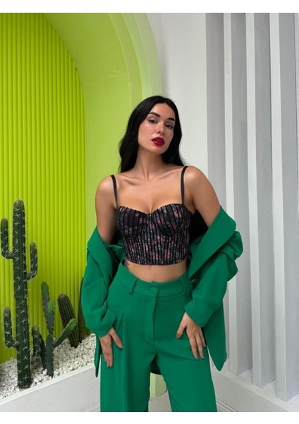 Çiçek Desenli Bralet Takım
