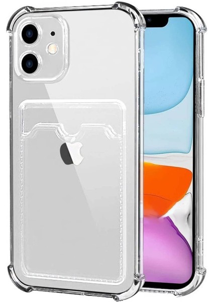 Iphone 11 Kılıf Kamera Korumalı Kartlıklı Setra Şeffaf Silikon