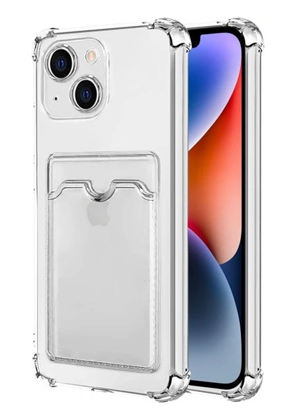 Iphone 14 Kılıf Kamera Korumalı Kartlıklı Setra Şeffaf Silikon