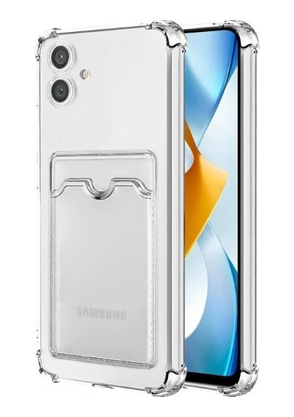 Samsung Galaxy A05 Kılıf Kamera Korumalı Kartlıklı Setra Şeffaf Silikon