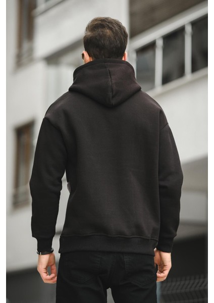 Placide Üç Iplik Pamuklu Parçalı Kapüşonlu Erkek Sweatshirt indirimleri