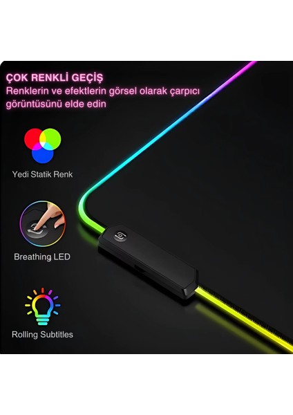 Mouse Pad Düz LED Işıklı (80X30)