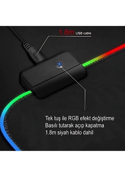 Mouse Pad Düz LED Işıklı (80X30)