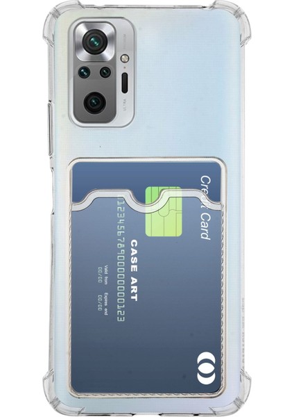 Xiaomi Redmi Note 10 Pro Kılıf Kamera Korumalı Kartlıklı Setra Şeffaf Silikon