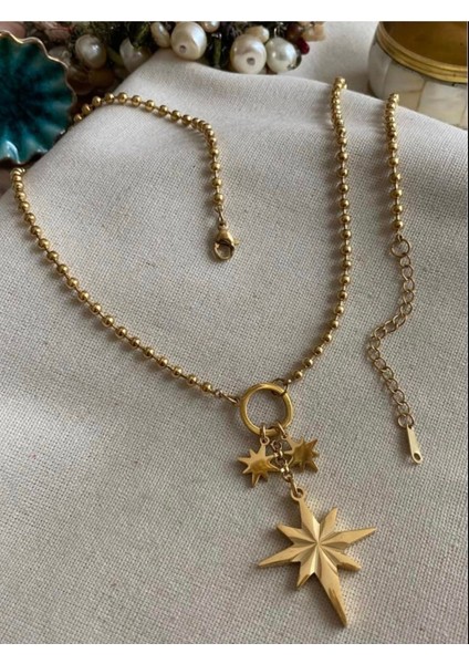 Çelik Gold Kuzey Yıldızı Kolye