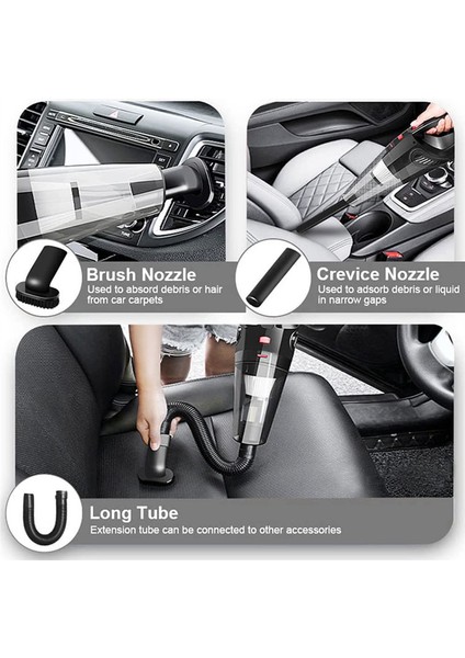 Elektrikli El Süpürgesi Akülü 120 W 4500 Pa Güçlü Emiş Şarj Edilebilir Hafif Islak Kuru Taşınabilir Araç Elektrikli Süpürge (Yurt Dışından) modelleri