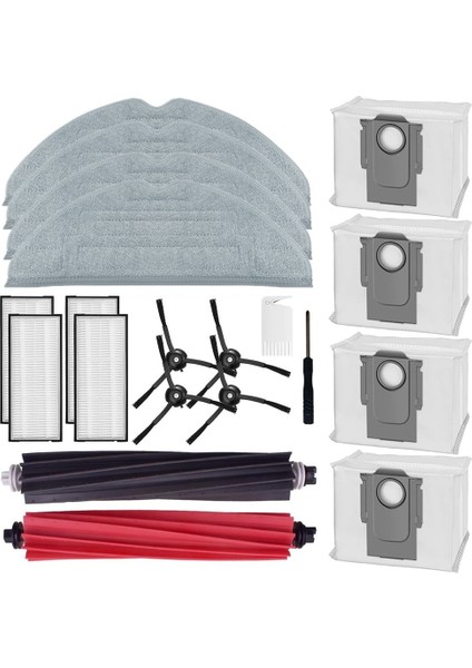 Roborock S8 Pro Ultra Robot Süpürgeler Çift Ana Fırça Yan Fırça Hepa Filtre Paspas Bezleri Toz Torbası Yedek Parçalar (Yurt Dışından)