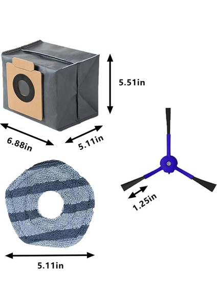 Eufy X10 Pro Omni Robot Süpürge Için Vakum Yedek Parçaları Kıllı Yan Fırçalar Toz Torbaları Paspas Pedleri (Yurt Dışından) modelleri