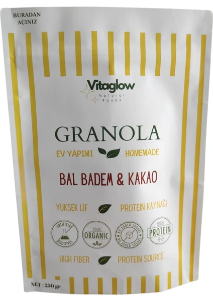 Vitaglow Natural Foods Vitaglow Granola Bal Badem &kakao