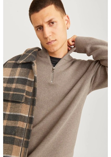 Premium Jprccmılano% 100 Pamuk Relaxed Fit Dik Yaka Kazak Erkek Kazak 12259664 modelleri