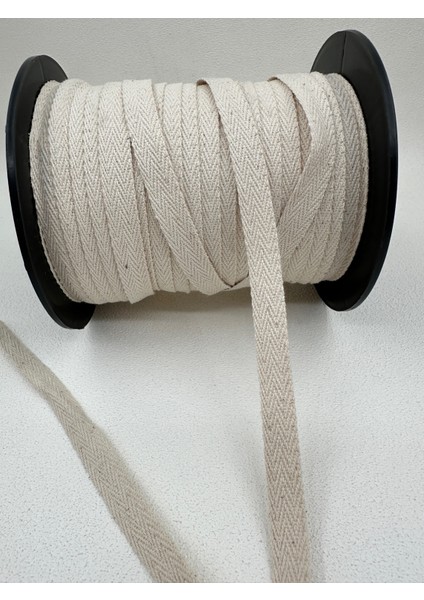 1.5 cm Balıksırtı Şerit-5 Metre-Ekru-Kalın
