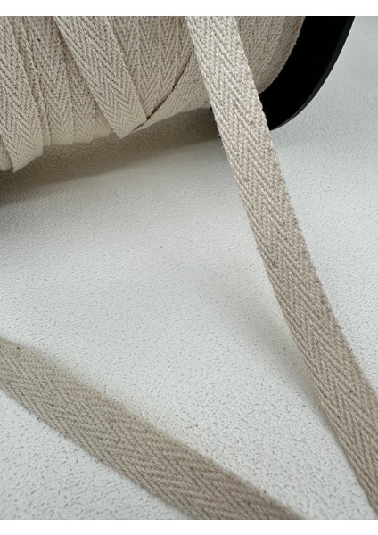 1.5 cm Balıksırtı Şerit-5 Metre-Ekru-Kalın