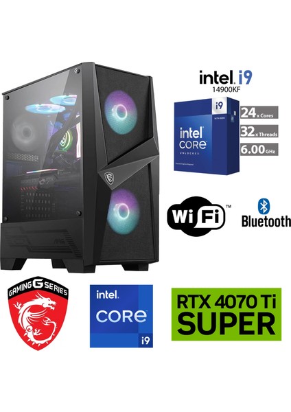 16GB Rtx 4070Tİ Süper – Gaming Pc Ddr5 – Intel I9-I7-K Serisi – 32GB Ddr5 6000 Mhz Ram - 1tb M.2 SSD – Sıvı Sogutmalı –