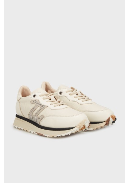 Deri Taşlı Sneaker Ayakkabı Bayan Ayakkabı 24K180R125