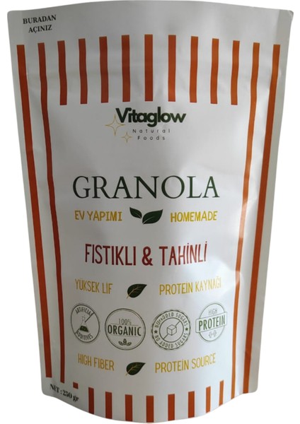 Granola Fıstık & Tahin (250 Gr.) Katkısız , Sağlıklı Atıştırmalık