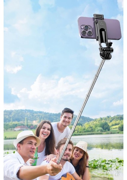 C13 Siyah Çok Amaçlı Taşınabilir Tripod Kumandalı Selfie Çubuğu