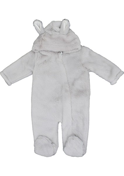 Peluş Kapşonlu Patikli Bebek Tulumu 9705