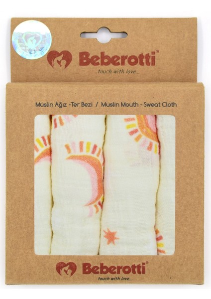 4'lü Müslin Bebek Ağız Bezi 25X25 cm 102