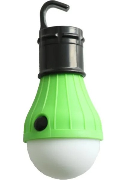 Askı Kancalı Pilli 3Modlu (Yüksek-Düşük-Flaş) Led Ampul Mini Kamp Lambası 3 Adet Aaa Pille Çalışır