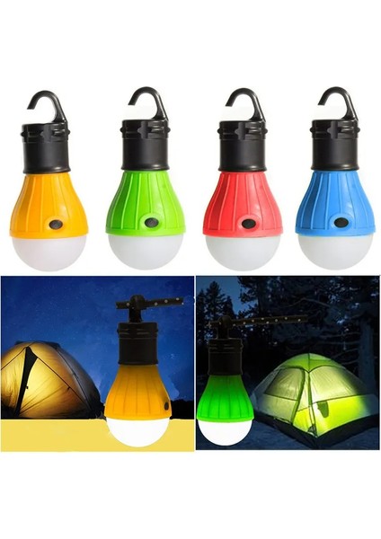 Askı Kancalı Pilli 3Modlu (Yüksek-Düşük-Flaş) Led Ampul Mini Kamp Lambası 3 Adet Aaa Pille Çalışır modelleri