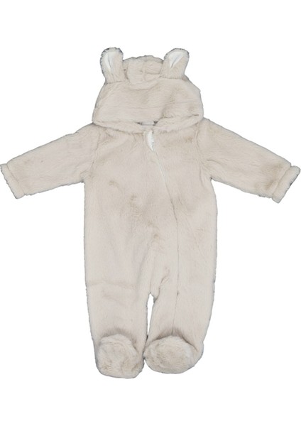 Peluş Kapşonlu Patikli Bebek Tulumu 9705