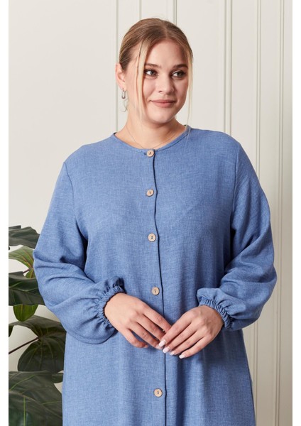 Kadın Büyük Beden Keten Ayrobin 2'li Takım