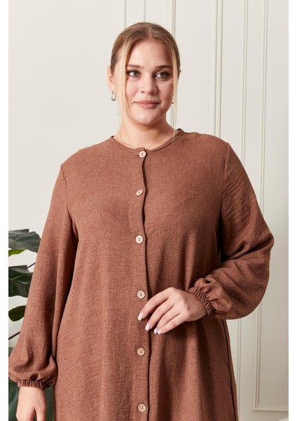 Kadın Büyük Beden Keten Ayrobin 2'li Takım