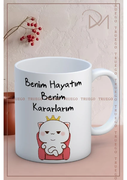 Baskılı Kupa Bardak Seramik Mug - Benim Hayatım Benim Kararlarım