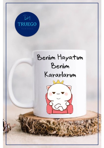 Baskılı Kupa Bardak Seramik Mug - Benim Hayatım Benim Kararlarım