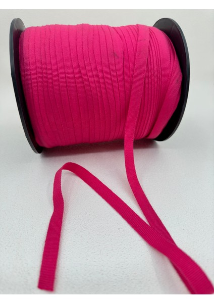 1 cm Polyester Grogren Şerit-5 Metre-Pembe