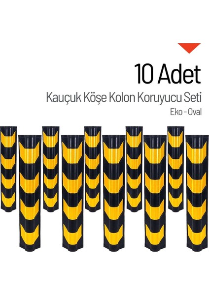 Kauçuk Otopark Köşe Kolon Koruyucu, Koruma Eko-Oval Onlu Set