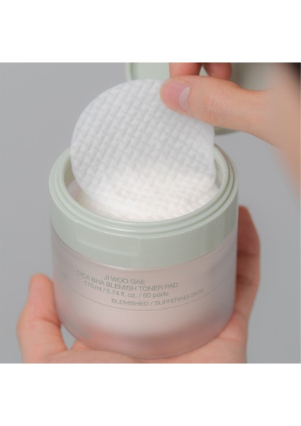 Ji Woo Gae Cica Bha Blemish Toner Pad / Lekeli, Yağlı, Karma Ciltlere Özel Toner Ped